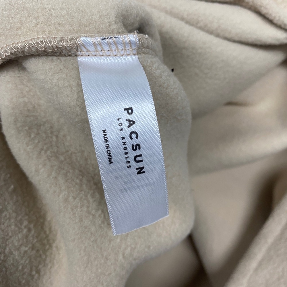 Pacsun Shirt Mens Small Beige Fleece Jacket Shacket Button Up Outdoor - Picture 6 of 8